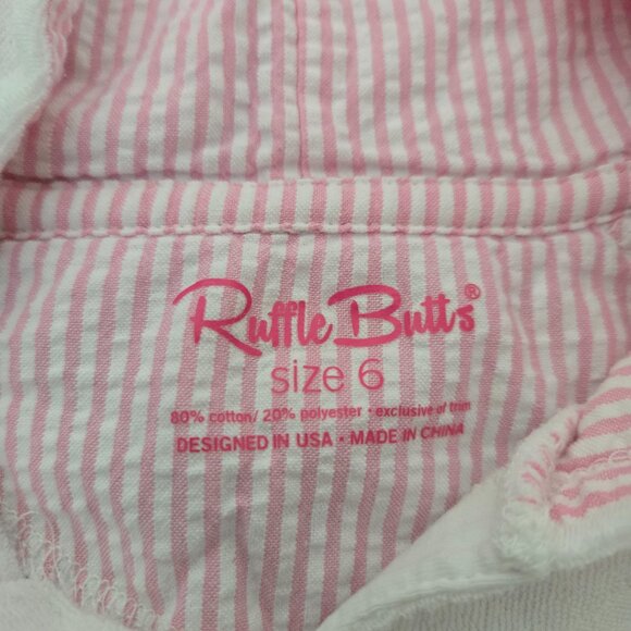 RuffleButts White Hooded Swimsuit Cover Up Girls Size 6 - Picture 3 of 6